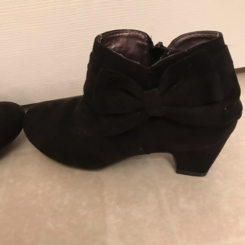 Cute kitten heel girls black boot